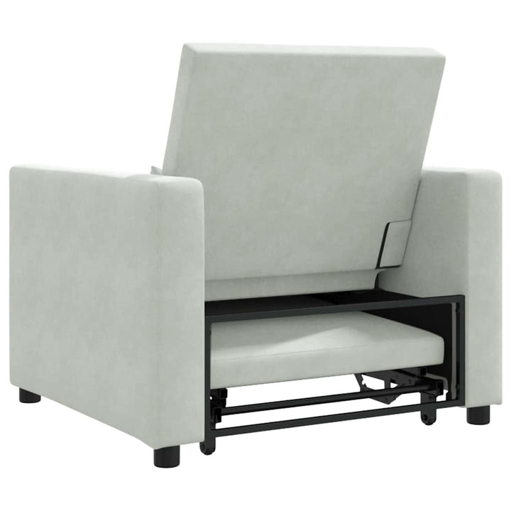 Enkelt Sofa Seng med hjul Lysegrå 90 x 165 x 87 cm Fløjl