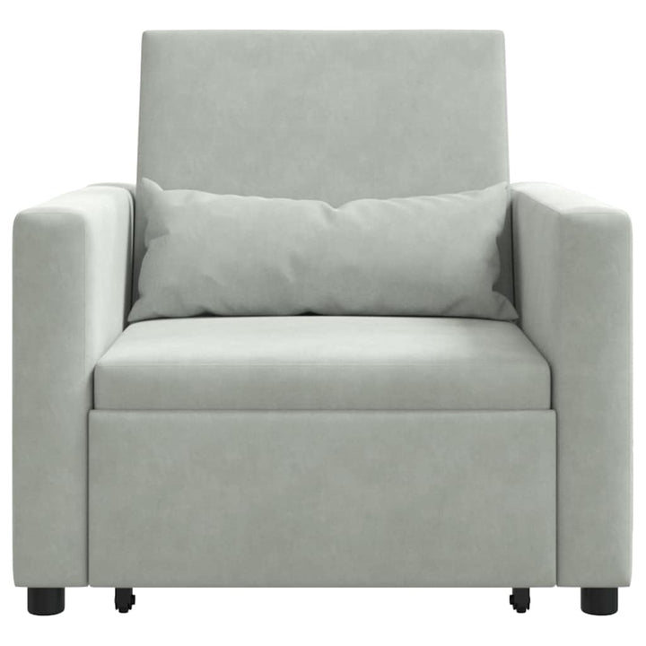 Enkelt Sofa Seng med hjul Lysegrå 90 x 165 x 87 cm Fløjl