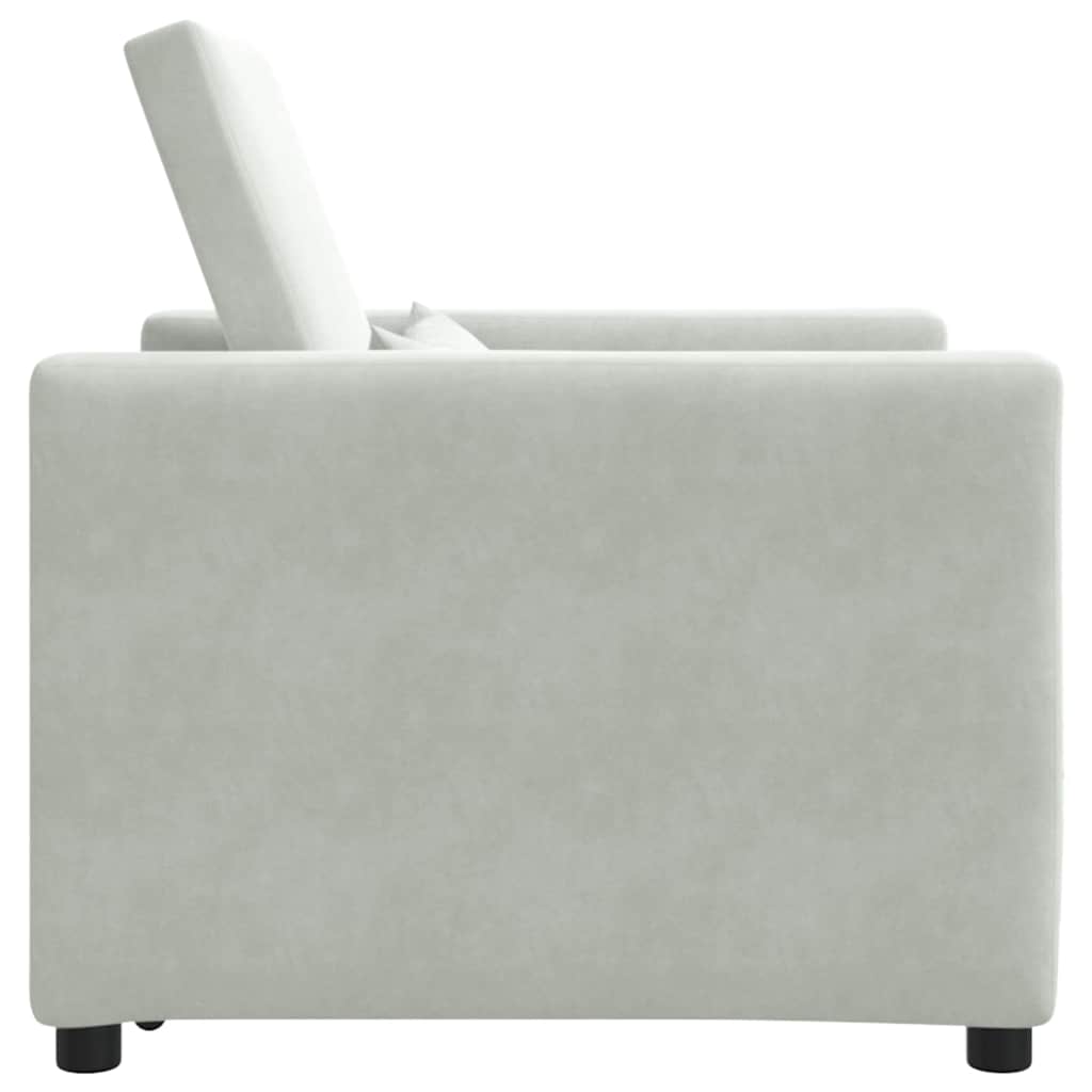 Enkelt Sofa Seng med hjul Lysegrå 90 x 165 x 87 cm Fløjl