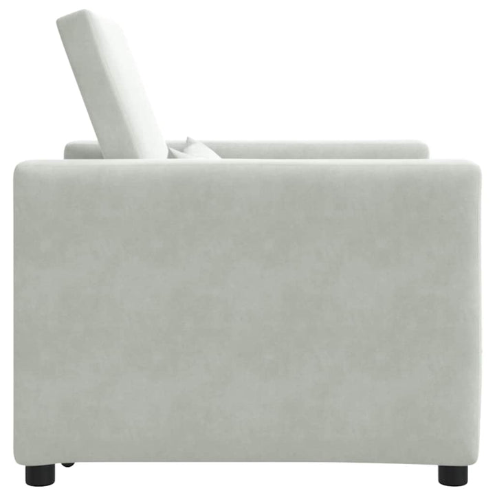 Enkelt Sofa Seng med hjul Lysegrå 90 x 165 x 87 cm Fløjl
