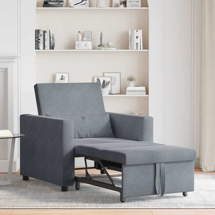 Enkelt Sofa Seng med hjul Mørkegrå 90 x 165 x 87 cm Fløjl