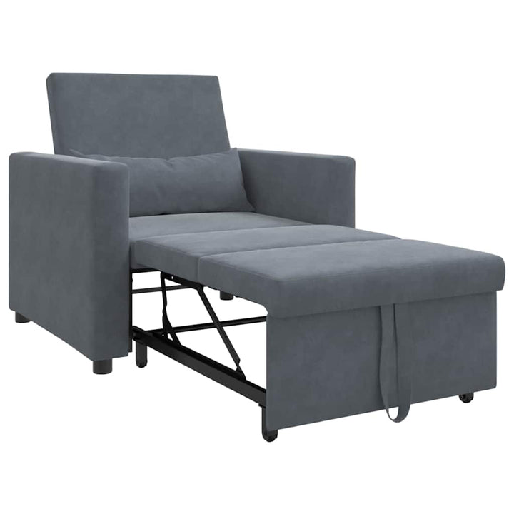 Enkelt Sofa Seng med hjul Mørkegrå 90 x 165 x 87 cm Fløjl