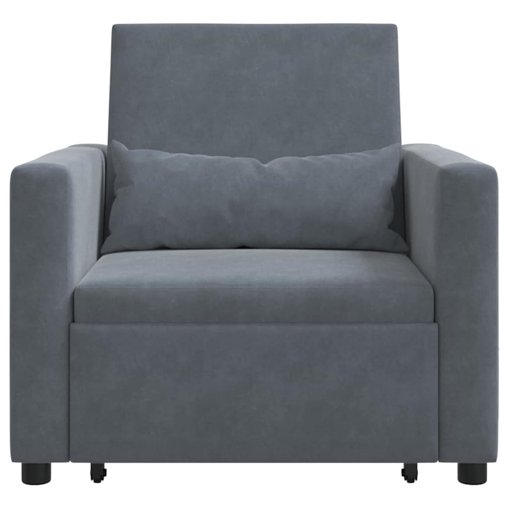 Enkelt Sofa Seng med hjul Mørkegrå 90 x 165 x 87 cm Fløjl