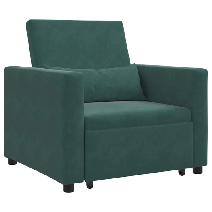 Enkelt Sofa Seng med hjul Mørkegrøn 90 x 165 x 87 cm Fløjl