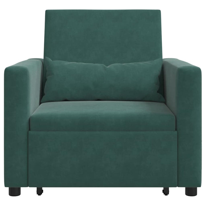 Enkelt Sofa Seng med hjul Mørkegrøn 90 x 165 x 87 cm Fløjl