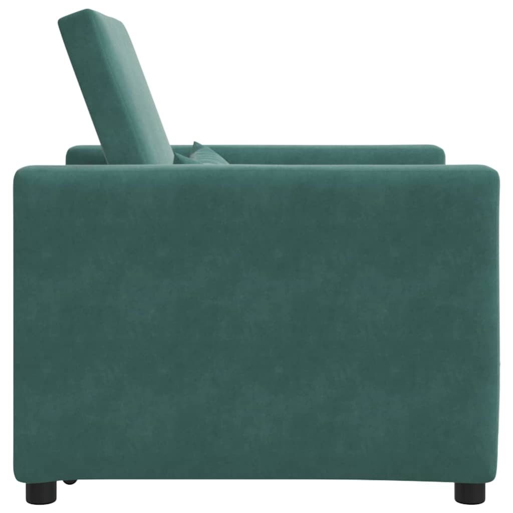 Enkelt Sofa Seng med hjul Mørkegrøn 90 x 165 x 87 cm Fløjl