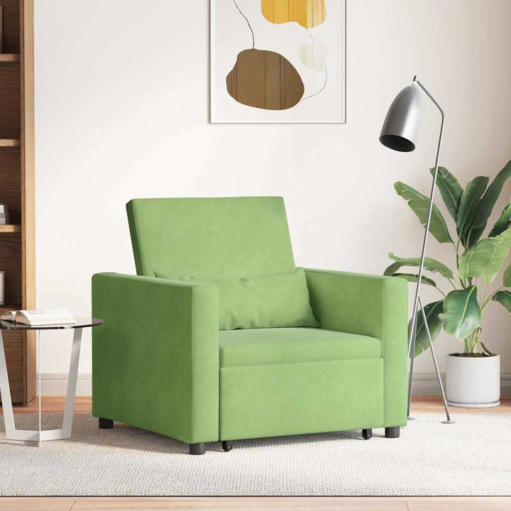 Enkelt Sofa Seng med hjul Lysegrøn 90 x 165 x 87 cm Fløjl