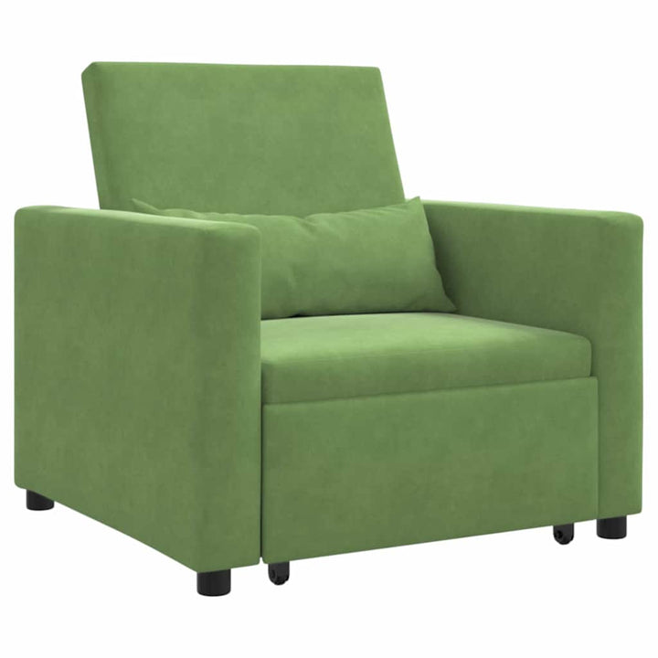 Enkelt Sofa Seng med hjul Lysegrøn 90 x 165 x 87 cm Fløjl