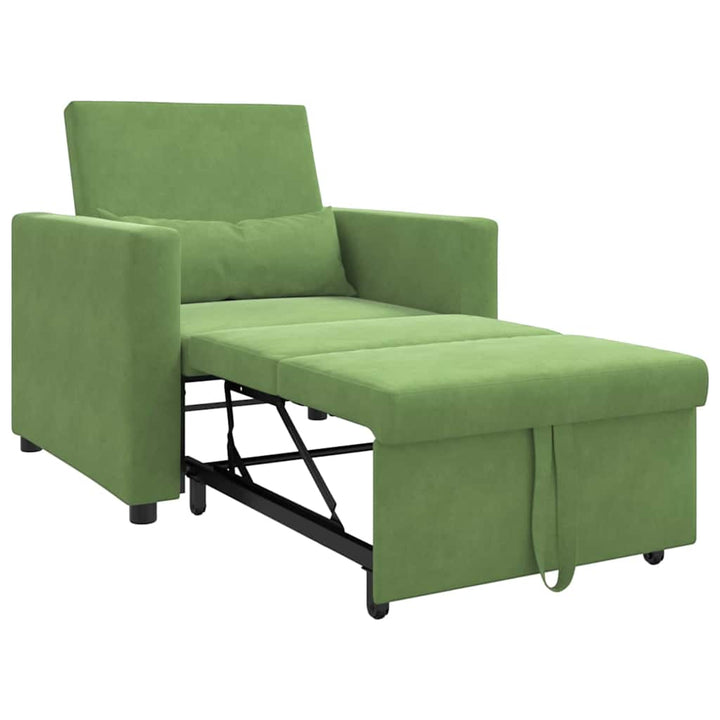 Enkelt Sofa Seng med hjul Lysegrøn 90 x 165 x 87 cm Fløjl