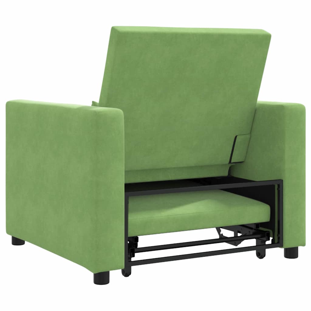 Enkelt Sofa Seng med hjul Lysegrøn 90 x 165 x 87 cm Fløjl