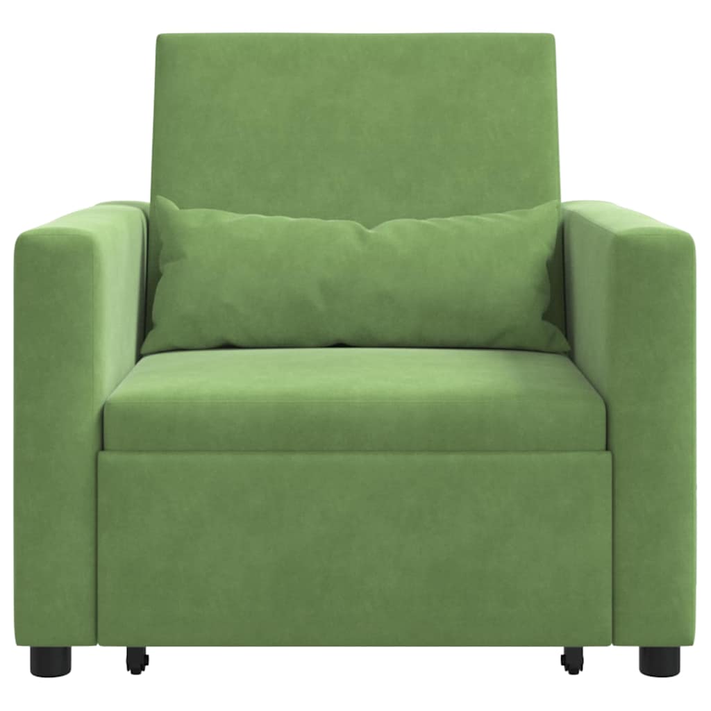 Enkelt Sofa Seng med hjul Lysegrøn 90 x 165 x 87 cm Fløjl