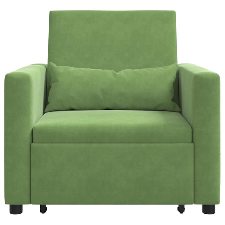 Enkelt Sofa Seng med hjul Lysegrøn 90 x 165 x 87 cm Fløjl