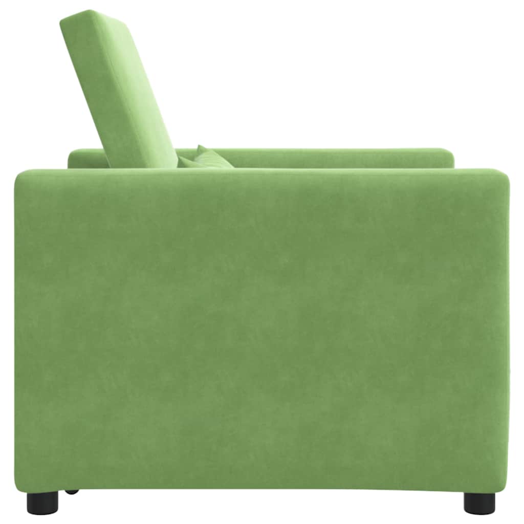 Enkelt Sofa Seng med hjul Lysegrøn 90 x 165 x 87 cm Fløjl