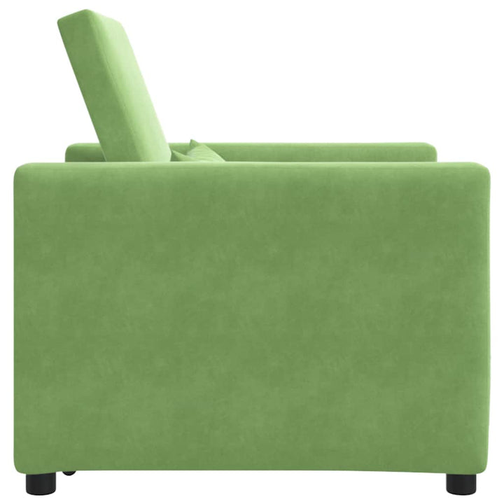 Enkelt Sofa Seng med hjul Lysegrøn 90 x 165 x 87 cm Fløjl