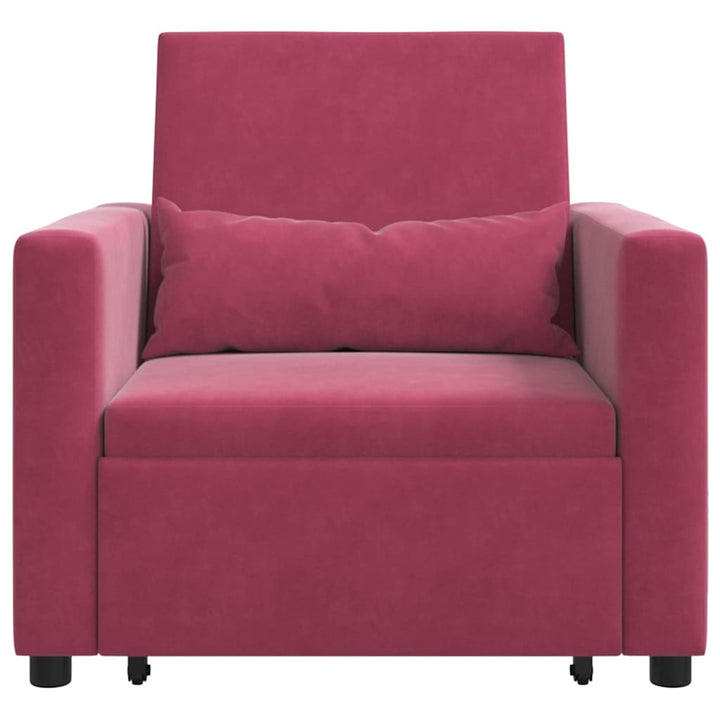 Enkelt Sofa Seng med hjul Vinrød 90 x 165 x 87 cm Fløjl