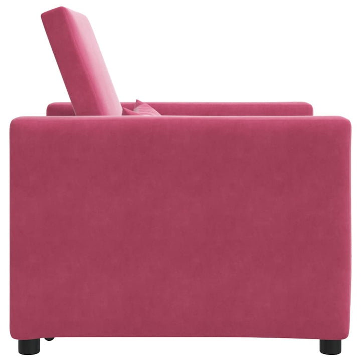 Enkelt Sofa Seng med hjul Vinrød 90 x 165 x 87 cm Fløjl