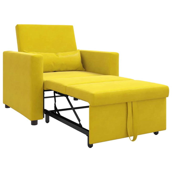 Enkelt Sofa Seng med hjul Gul 90 x 165 x 87 cm Fløjl