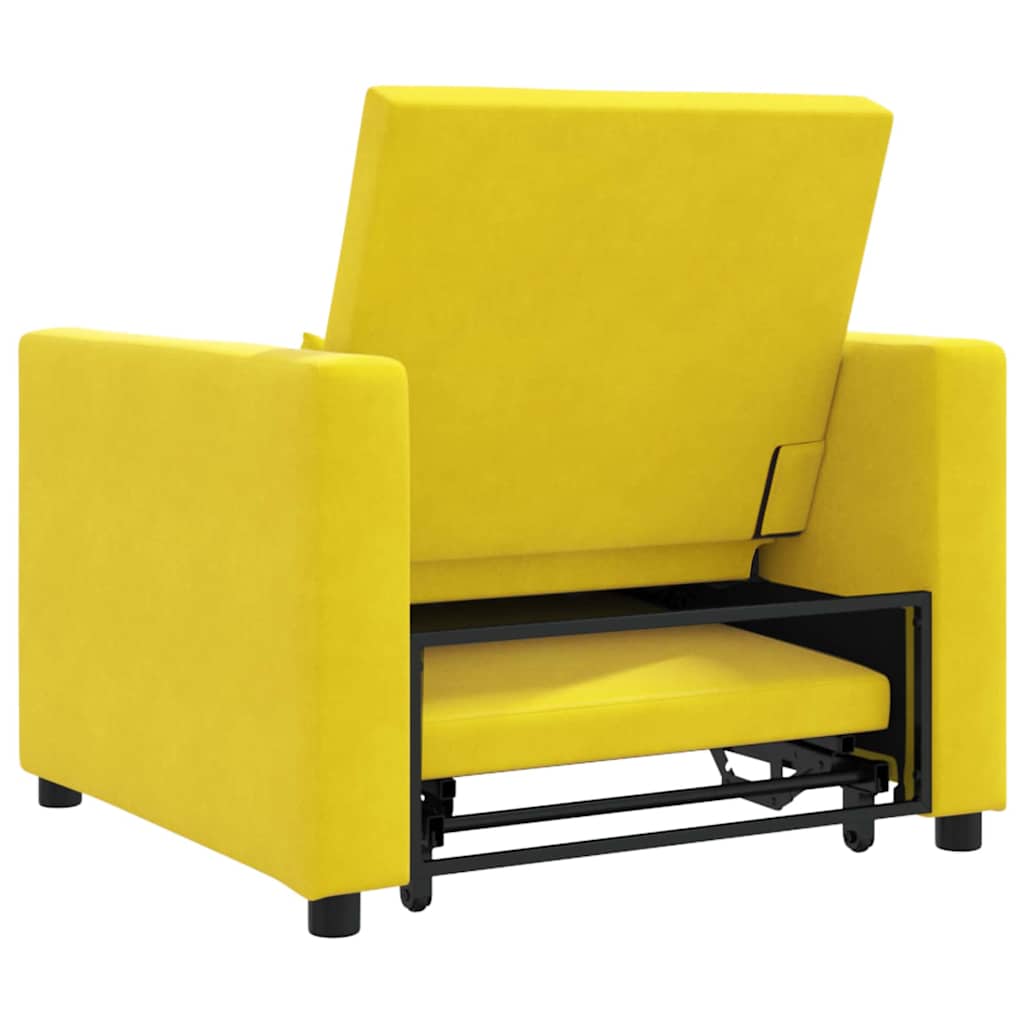 Enkelt Sofa Seng med hjul Gul 90 x 165 x 87 cm Fløjl