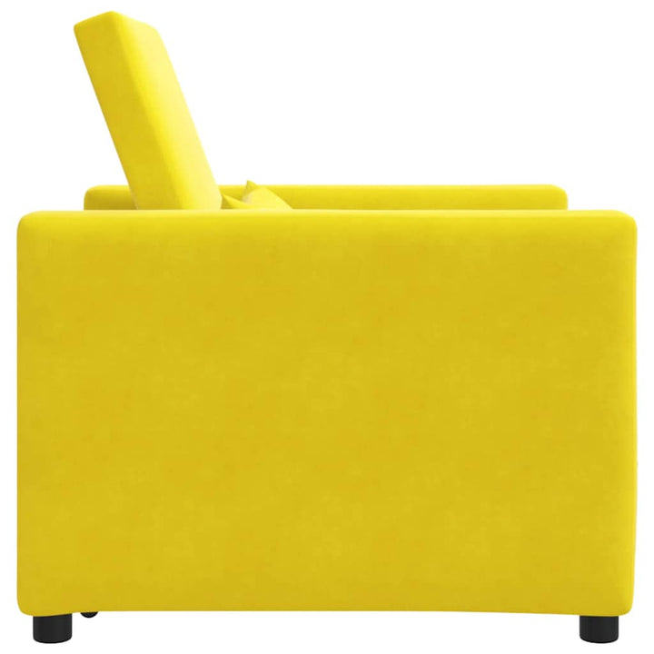 Enkelt Sofa Seng med hjul Gul 90 x 165 x 87 cm Fløjl
