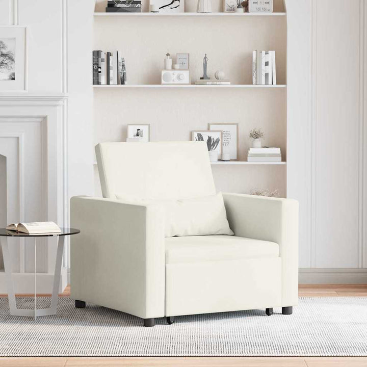 Enkelt Sofa Seng med hjul Creme 90 x 165 x 87 cm Fløjl