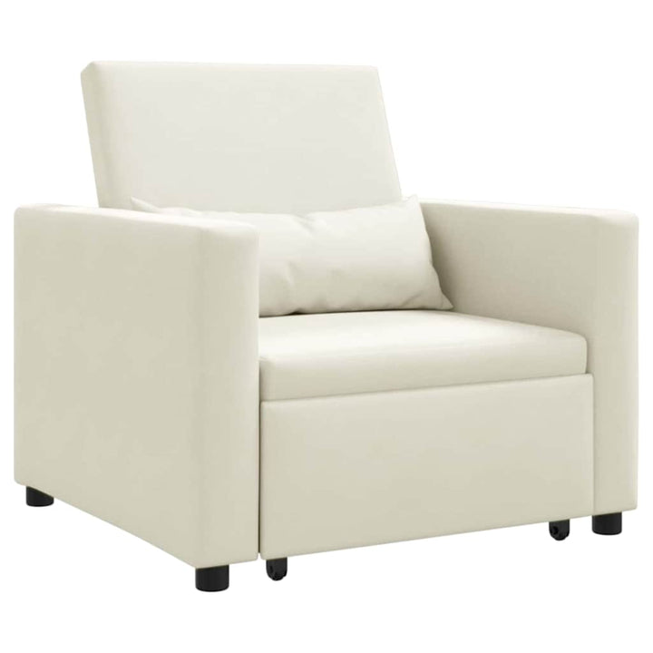 Enkelt Sofa Seng med hjul Creme 90 x 165 x 87 cm Fløjl