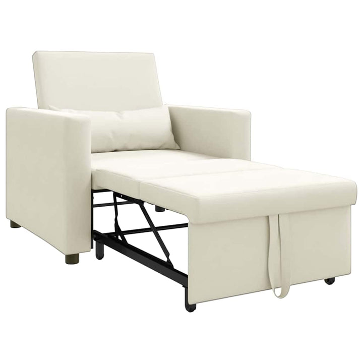 Enkelt Sofa Seng med hjul Creme 90 x 165 x 87 cm Fløjl