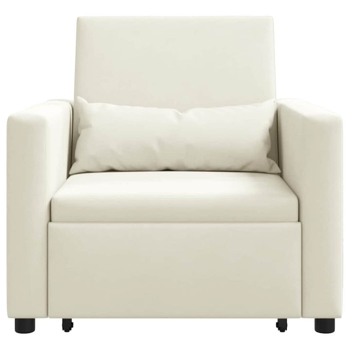 Enkelt Sofa Seng med hjul Creme 90 x 165 x 87 cm Fløjl