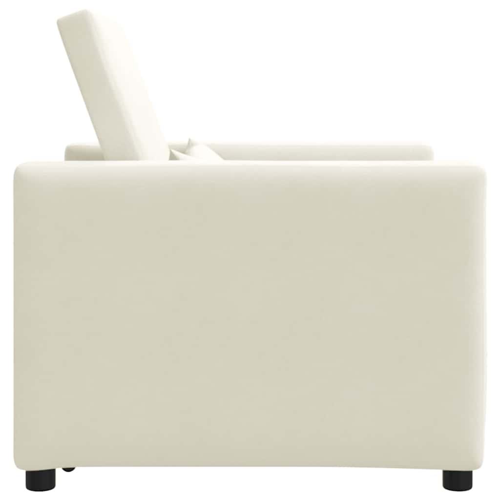 Enkelt Sofa Seng med hjul Creme 90 x 165 x 87 cm Fløjl