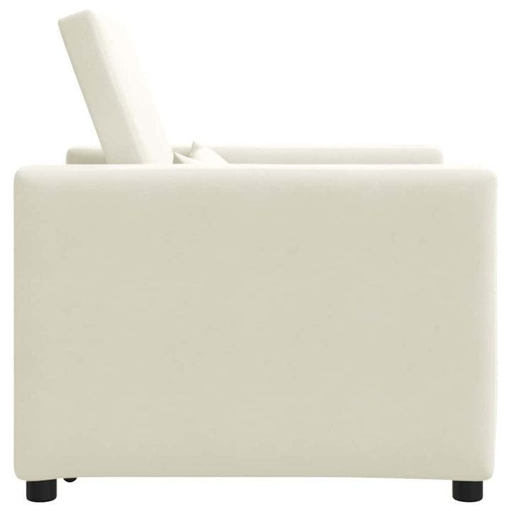 Enkelt Sofa Seng med hjul Creme 90 x 165 x 87 cm Fløjl