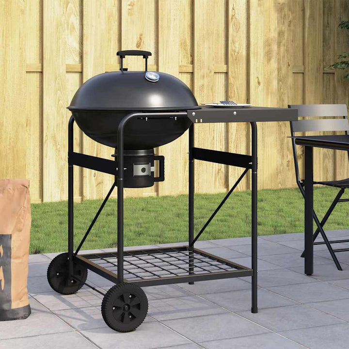 Udendørs grill med hjul Sort 96 x 72 x 113 cm Metal