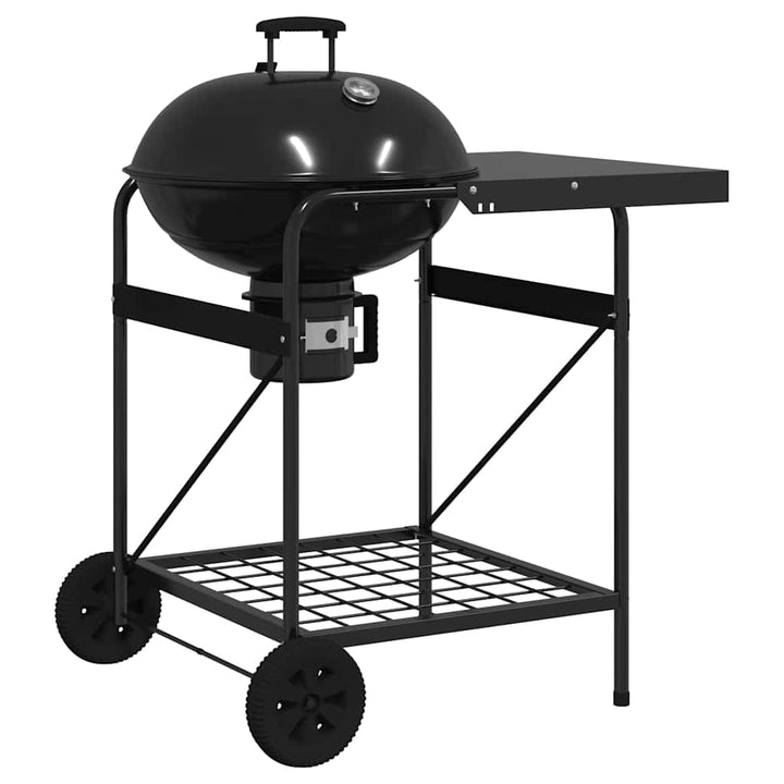 Udendørs grill med hjul Sort 96 x 72 x 113 cm Metal