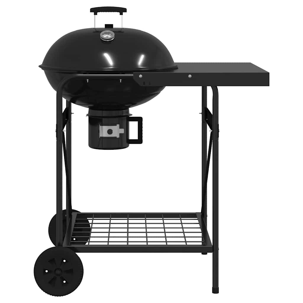 Udendørs grill med hjul Sort 96 x 72 x 113 cm Metal