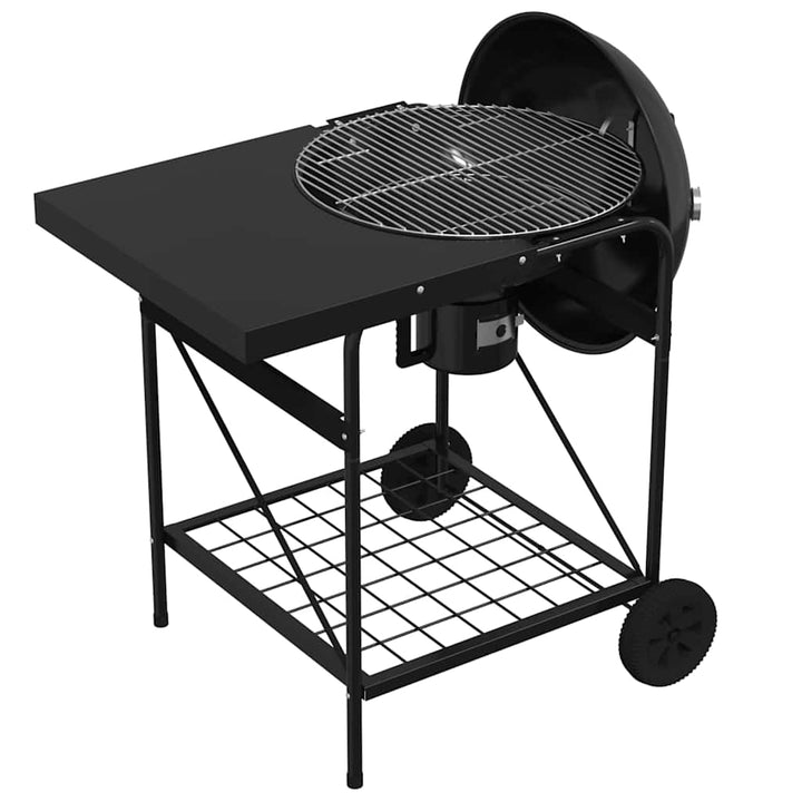 Udendørs grill med hjul Sort 96 x 72 x 113 cm Metal