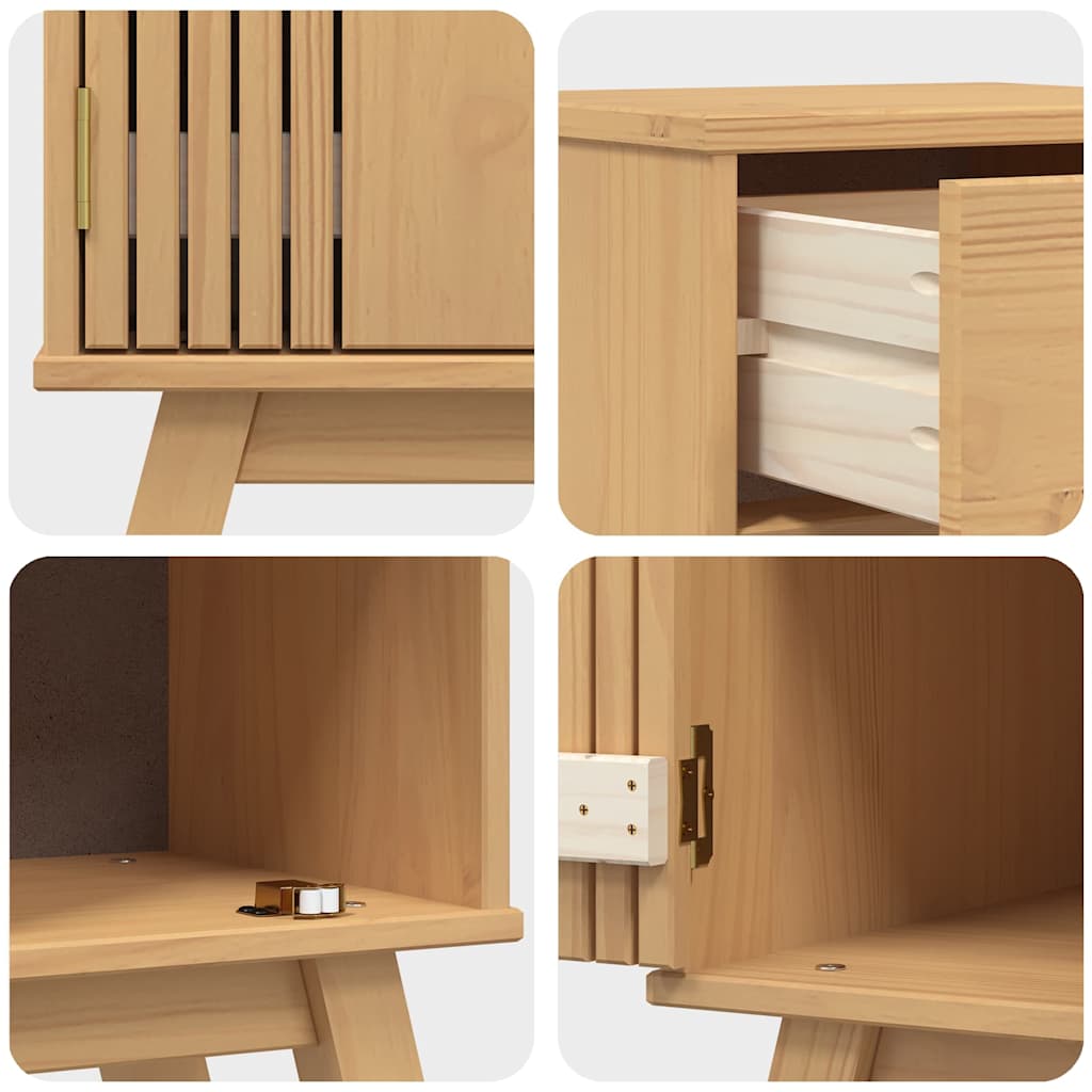 Badeværelsessæt 2 pcs Brun 114 x 43 x 73.5 cm Massivt fyrretræ