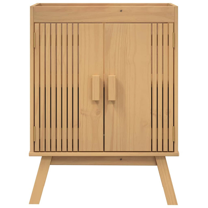 Badeværelsessæt 2 pcs Brun 114 x 43 x 73.5 cm Massivt fyrretræ