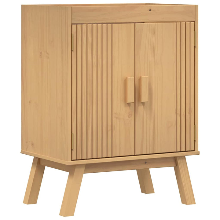 Badeværelsessæt 4 pcs Brun 114 x 43 x 73.5 cm Massivt fyrretræ