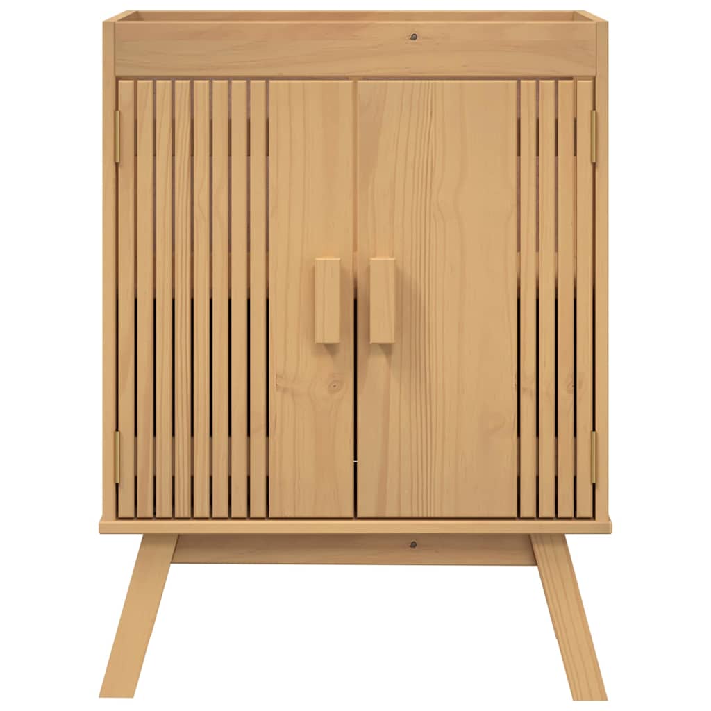 Badeværelsessæt 4 pcs Brun 114 x 43 x 73.5 cm Massivt fyrretræ