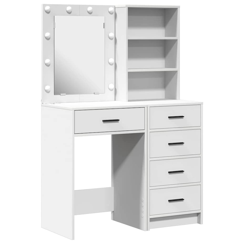 Klædeskab med hylde 2 pcs Hvid 50 x 41 x 135 cm Konstrueret træ