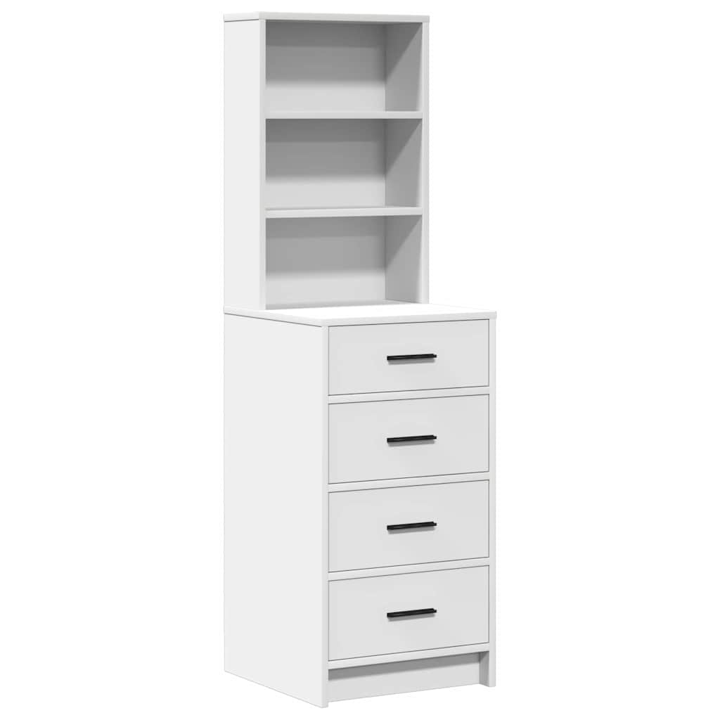 Klædeskab med hylde 2 pcs Hvid 50 x 41 x 135 cm Konstrueret træ