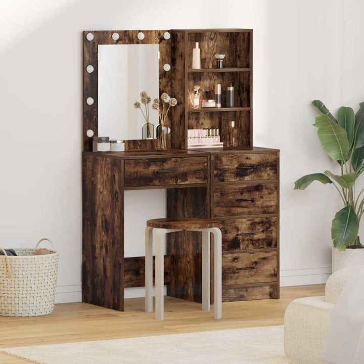 Klædeskab med hylde 2 pcs Brun 50 x 41 x 135 cm Konstrueret træ