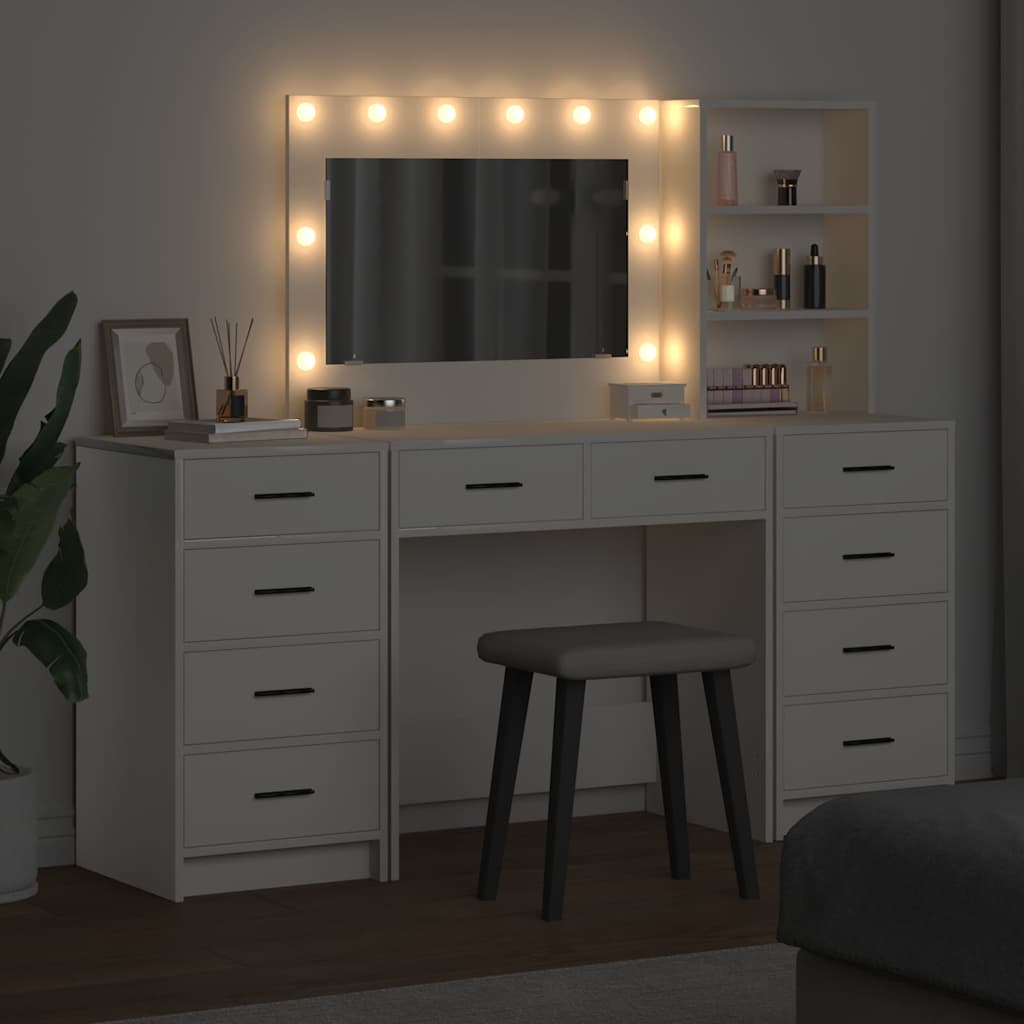 Klædeskab med hylde 3 pcs Hvid 40 x 41 x 135 cm Konstrueret træ