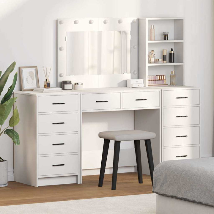 Klædeskab med hylde 3 pcs Hvid 40 x 41 x 135 cm Konstrueret træ