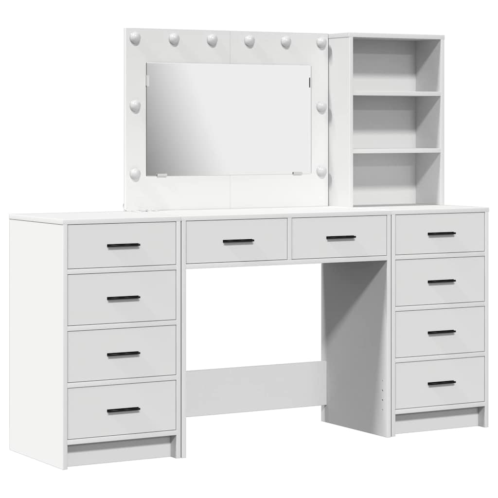 Klædeskab med hylde 3 pcs Hvid 40 x 41 x 135 cm Konstrueret træ