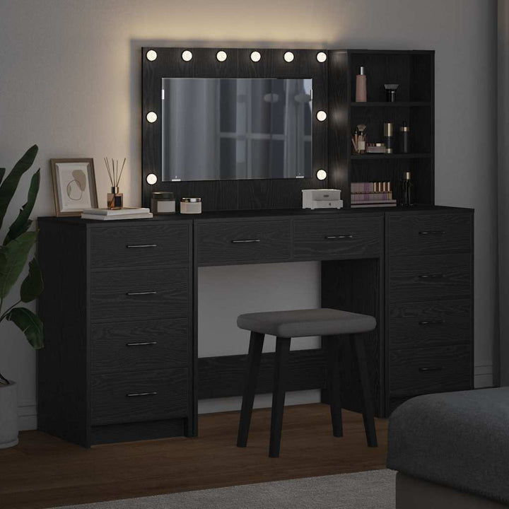 Klædeskab med hylde 3 pcs Sort 40 x 41 x 135 cm Konstrueret træ