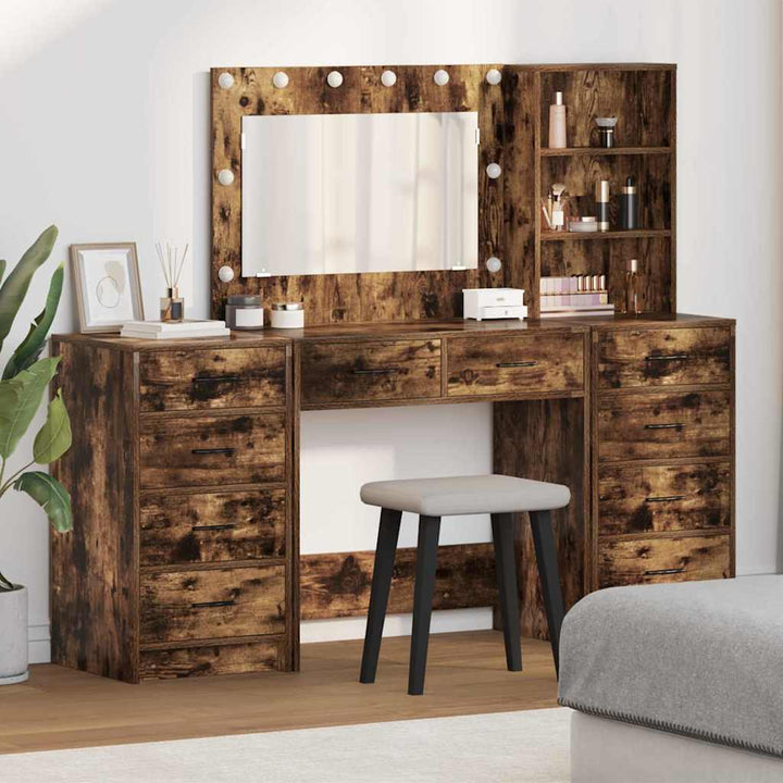 Klædeskab med hylde 3 pcs Brun 40 x 41 x 135 cm Konstrueret træ