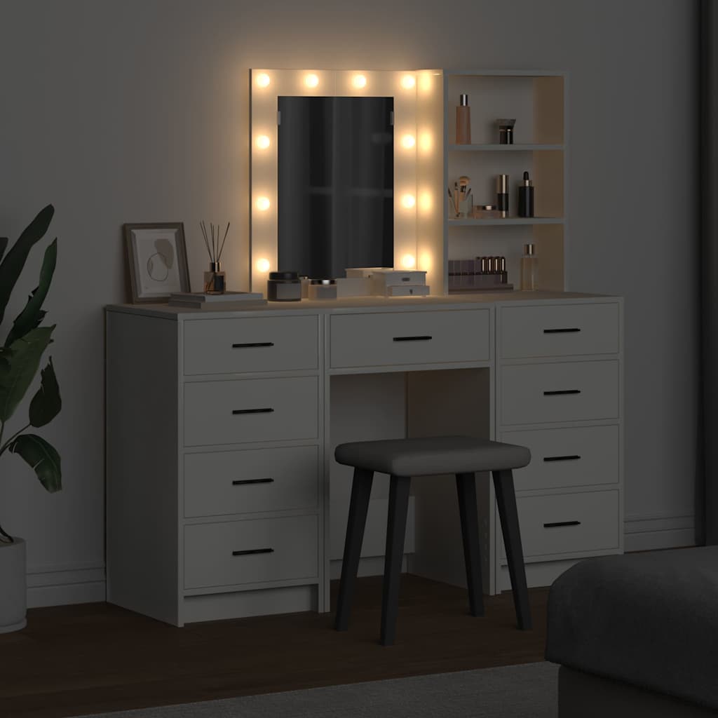 Klædeskab med hylde 3 pcs Hvid 40 x 41 x 135 cm Konstrueret træ