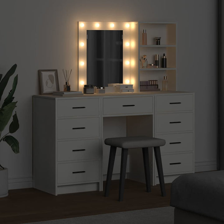 Klædeskab med hylde 3 pcs Hvid 40 x 41 x 135 cm Konstrueret træ