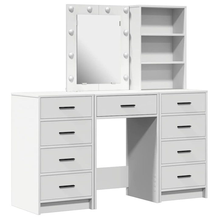 Klædeskab med hylde 3 pcs Hvid 40 x 41 x 135 cm Konstrueret træ