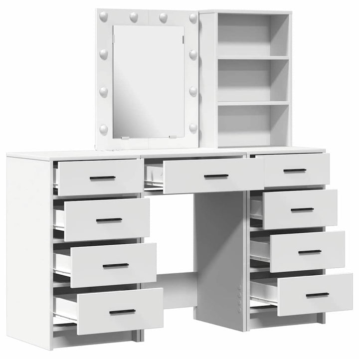 Klædeskab med hylde 3 pcs Hvid 40 x 41 x 135 cm Konstrueret træ