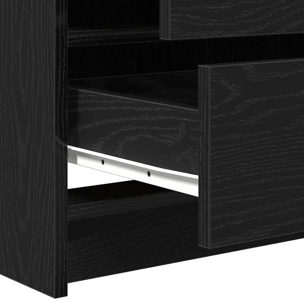 Klædeskab med hylde 3 pcs Sort 40 x 41 x 135 cm Konstrueret træ